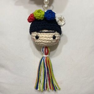 Crochet FridaKahlo inspired keychain/Handbag charm